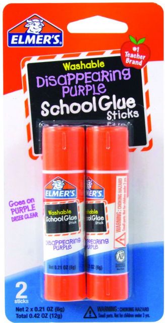 GLUE STICK WASHABLE DISAPPEARING PURPLE