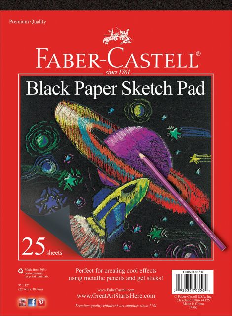 BLACK PAPER SKETCH PAD 9X12  40 SHEETS