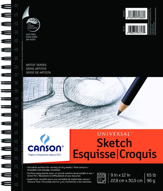Canson Sketch Universal 9 x 12 Rough 100 Sheets