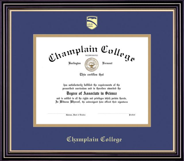 Champlain College 8.5'' x 11'' Prestige Diploma Frame