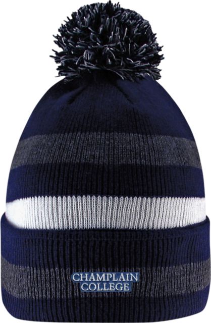 Champlain College Knit Cuff Pom Hat