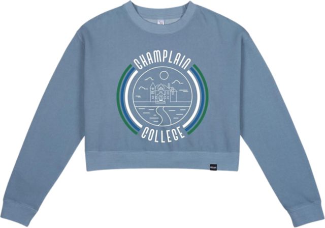 Champlain College Women's Pigment Dyed Crop Fleece Crew - ONLINE ONLY