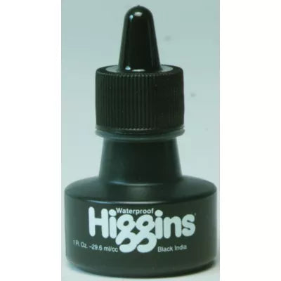 HIGGINS INK BLK W/P INDIA 1 OZ - New (SKU: 194026)