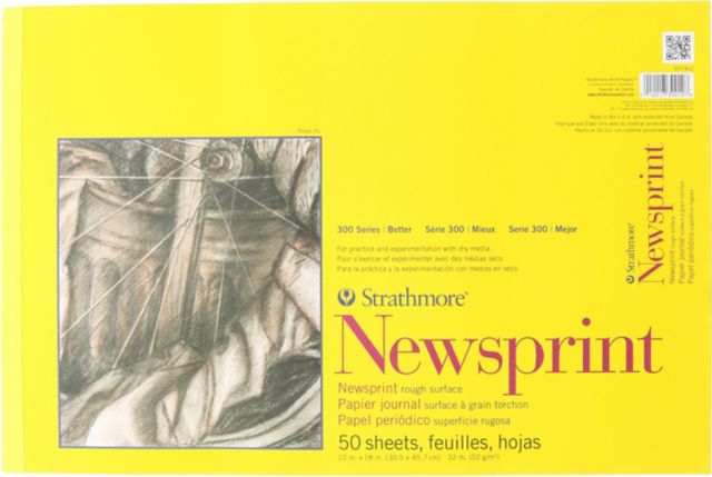 Newsprint 300 Series Rough 12X18 Tapebound 50/Sheets