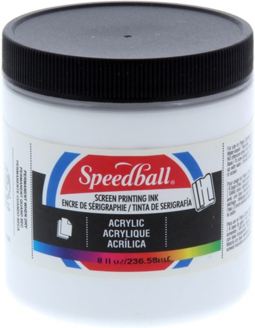 SCREEN INK PERMANENT ACRYLIC 8OZ WHITE