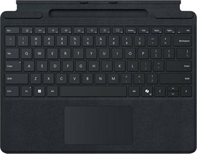 Surface Pro 10 Keyboard (Type Cover) with Charging/Storage for Slim Pen (V2) - Slim Pen (V2) Sold Separately - Black