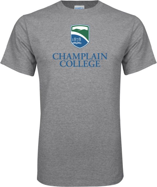 Champlain T Shirt Champlain College w/ Shield Stacked - ONLINE ONLY