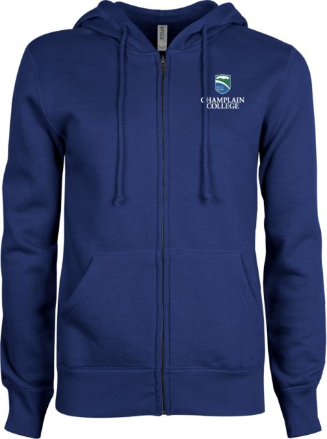 Champlain ENZA Womens Fleece Full Zip Hoodie Champlain College w/ Shield Stacked - ONLINE ONLY