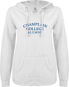 Champlain ENZA Ladies V Notch Raw Edge Fleece Hoodie Alumni - ONLINE ONLY