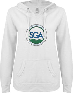 Champlain ENZA Ladies V Notch Raw Edge Fleece Hoodie SGA - ONLINE ONLY