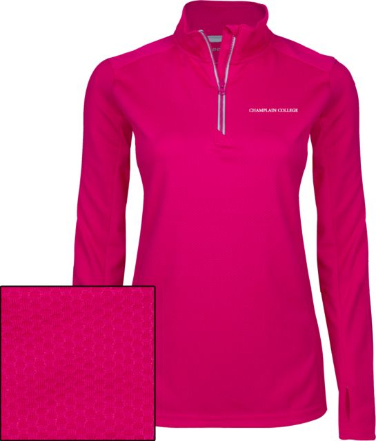 Champlain Ladies Sport Wick Textured 1/4 Zip Pullover Primary Mark - ONLINE ONLY