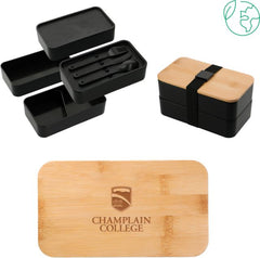 Champlain Stackable Bamboo Fiber Bento Box Champlain College w/ Shield Stacked  Engraved - ONLINE ONLY