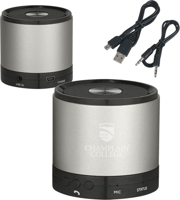 Champlain Wireless HD Bluetooth Round Speaker Champlain College w/ Shield Stacked  Engraved - ONLINE ONLY