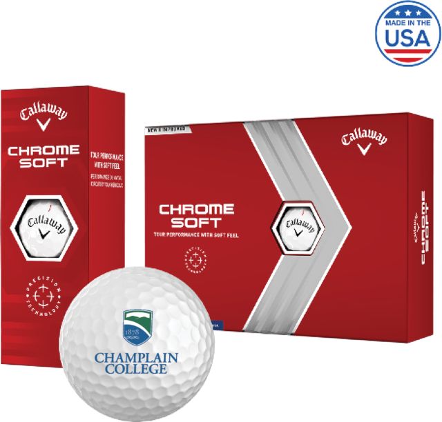Champlain Callaway Soft Golf Balls 12/pkg Champlain College w/ Shield Stacked - ONLINE ONLY